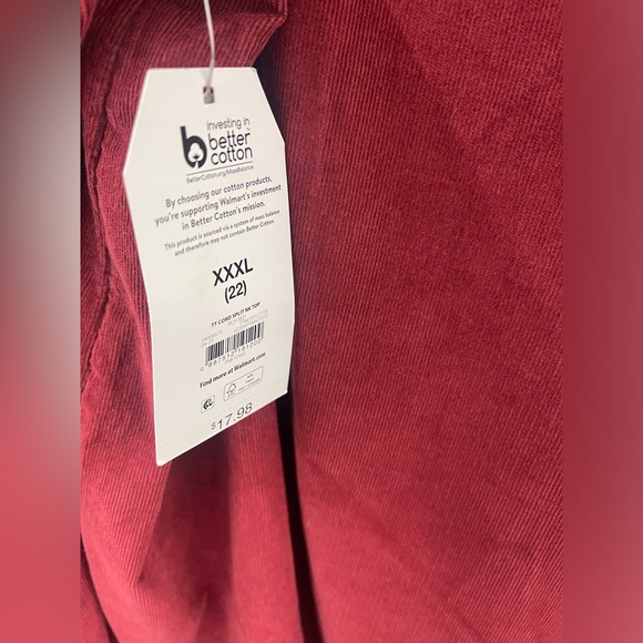 Time and Tru Women's Puff Sleeve Corduroy Top - Picture 6 of 6